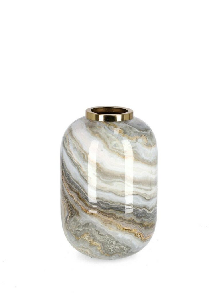 VASO MARSHA TO BIANCO GRIGIO ORO H25
