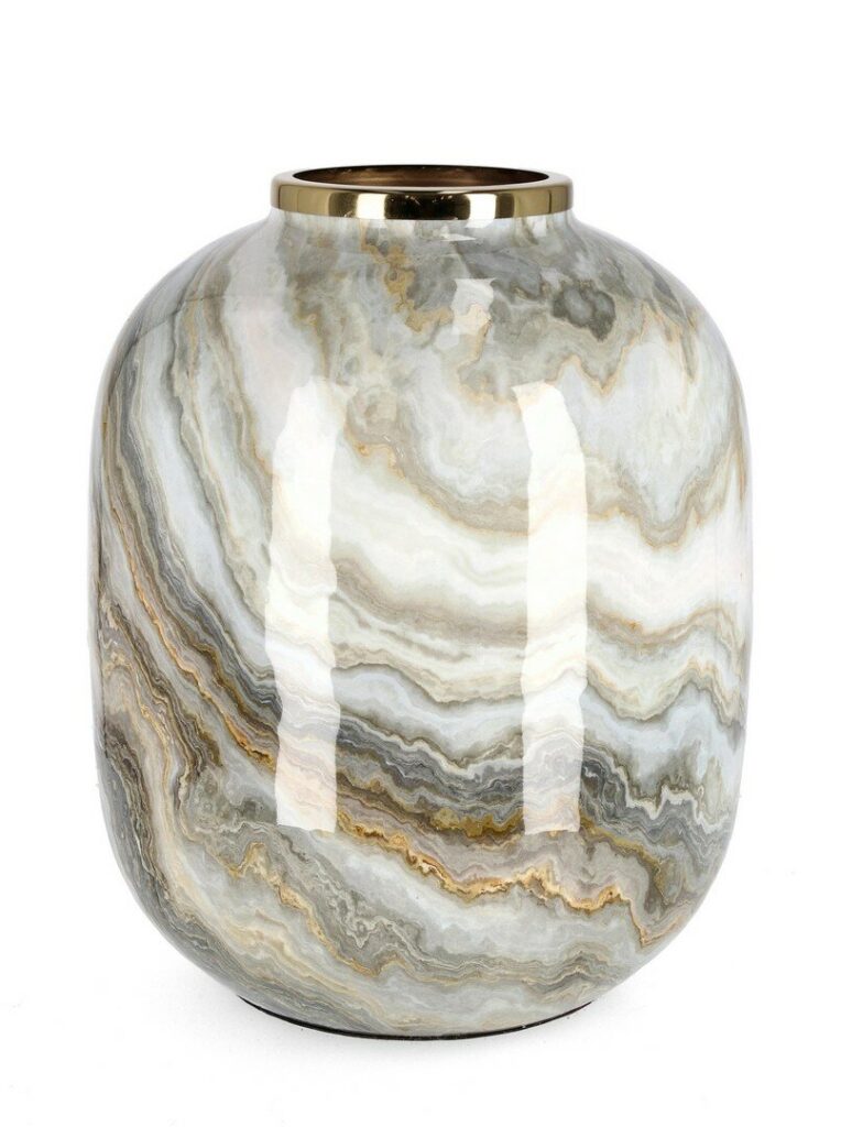 VASO MARSHA TO BIANCO GRIGIO ORO H36