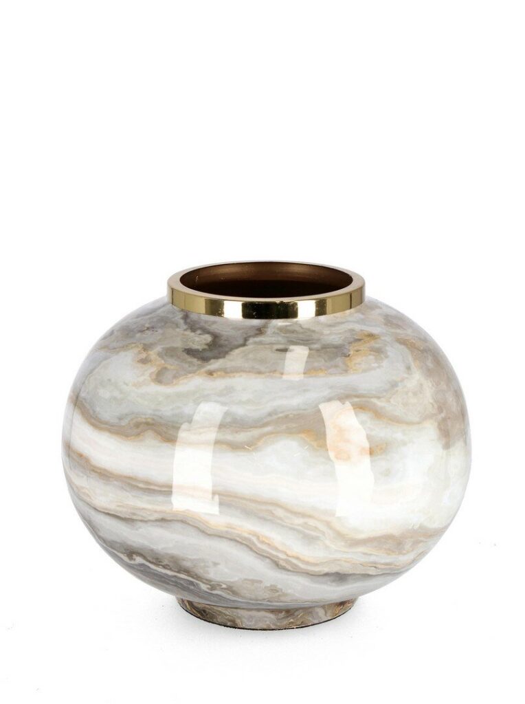VASO MARSHA BOMB BIANCO GRIGIO ORO H25
