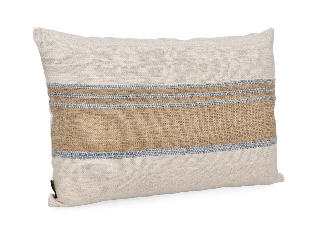 KARADA CREAM NATURAL BLUE CUSHION 60X40