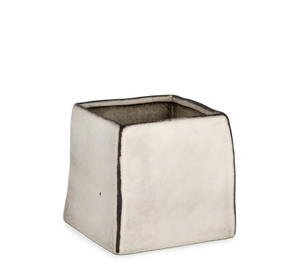 VASO NIKOS QUADRATO BASSO BIANCO H14