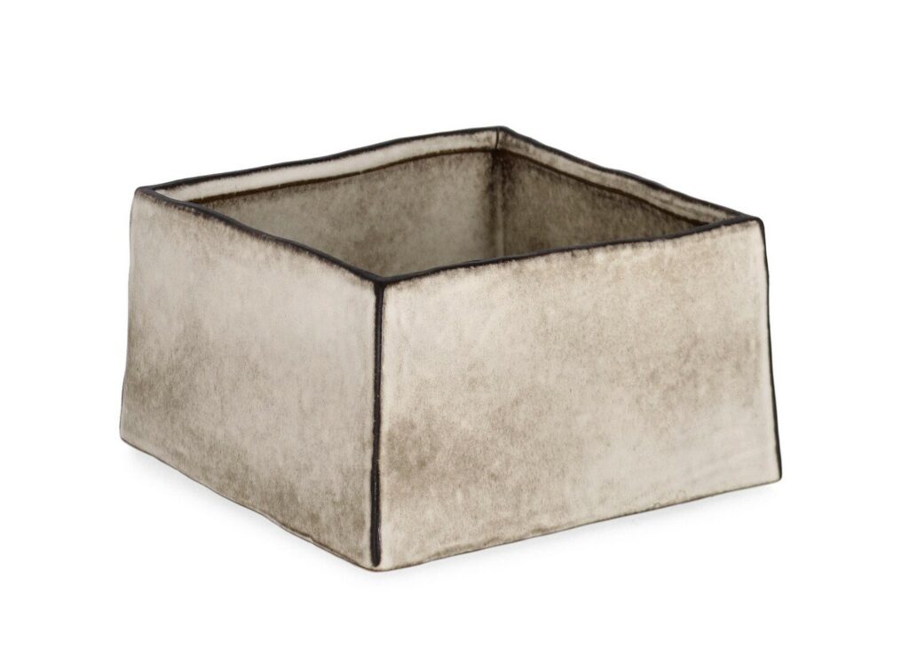VASO NIKOS QUADRATO BASSO BIANCO H11
