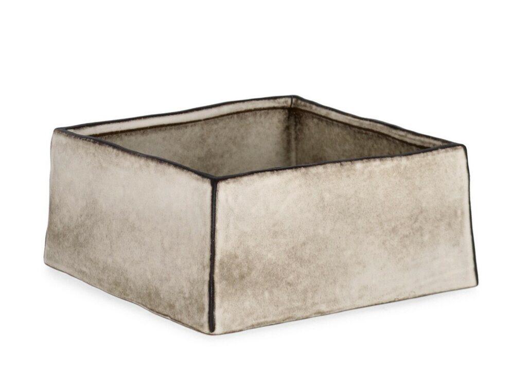 VASO NIKOS QUADRATO BASSO BIANCO H10,5