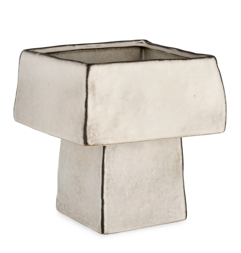 VASO NIKOS QUADRATO ALTO BIANCO H24,5
