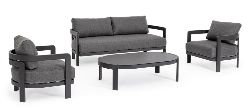 PRESLEY CHARCOAL WG21 SOFA SET4 W-CUSH