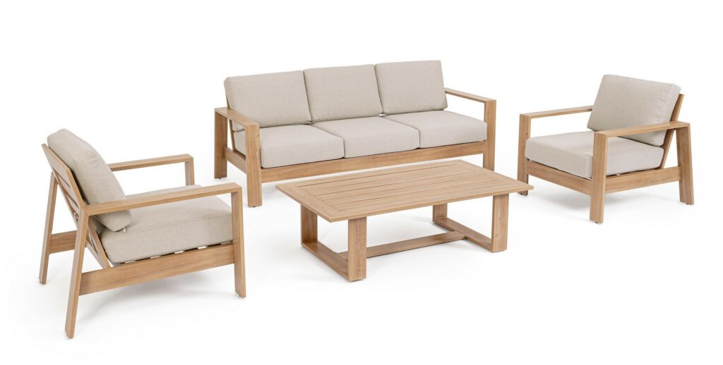 BALTIC NATURAL SOFA SET4 W-CUSH