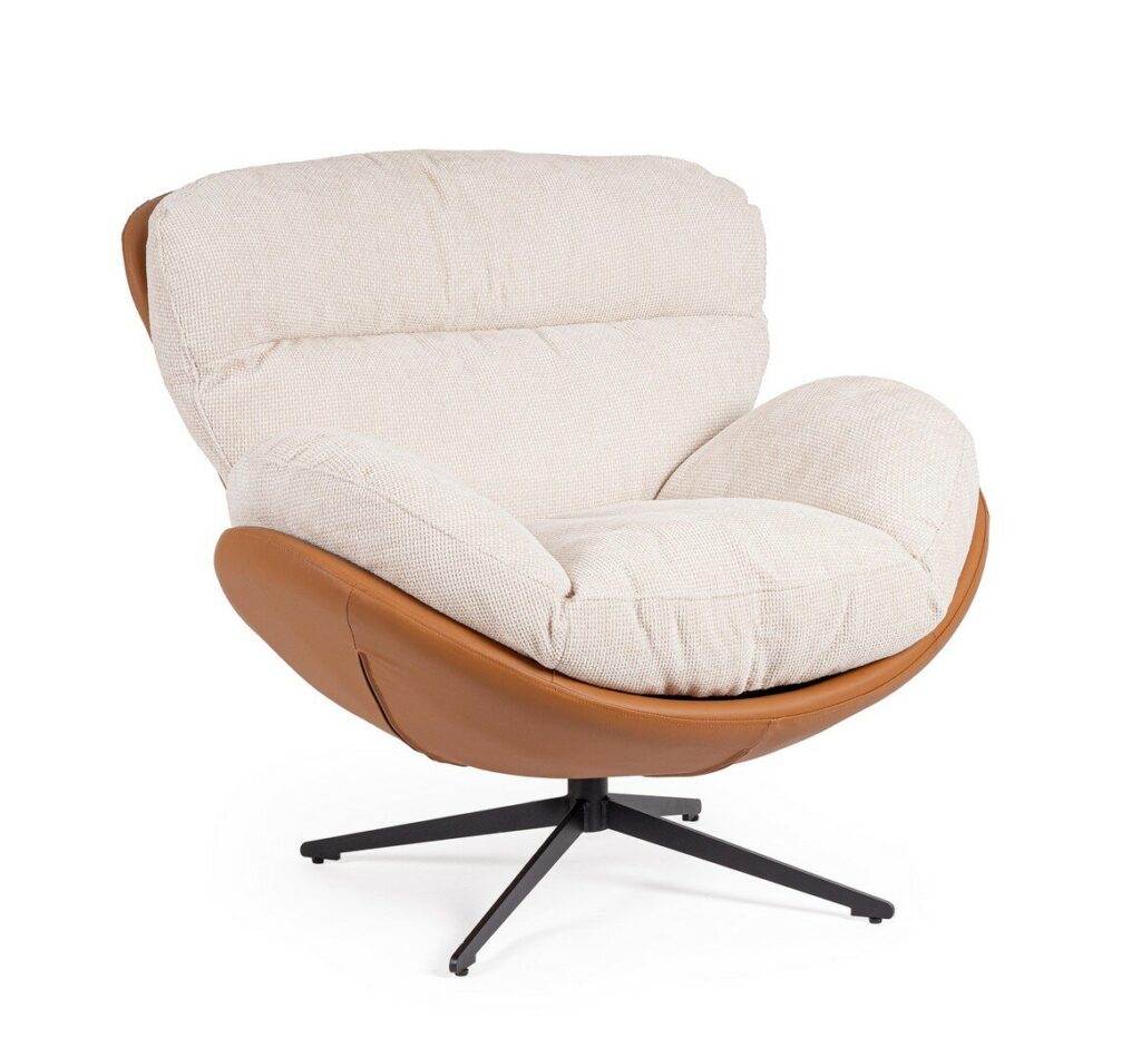 FAUTEUIL ADINDA GLACE/CUIR