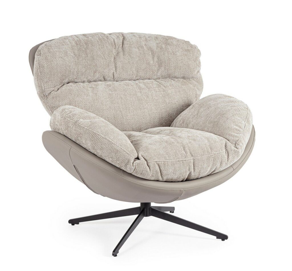 FAUTEUIL ADINDA GRIS FONCÉ/TAUPE