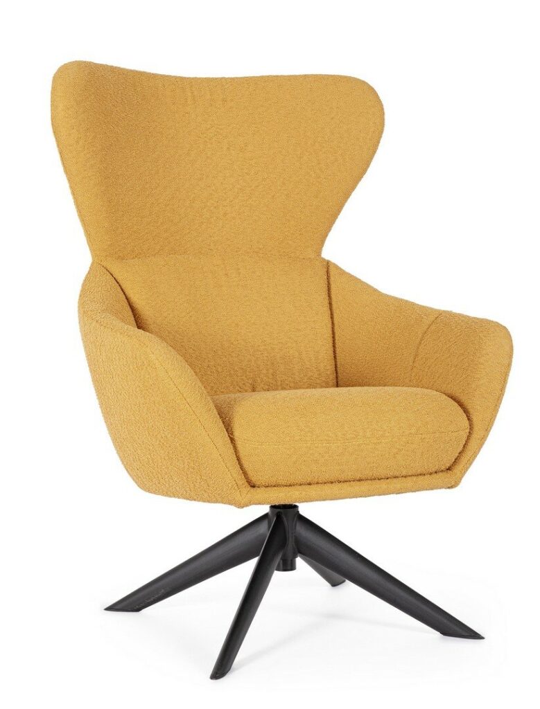 FAUTEUIL PIVOTANT HAILEY MUSTARD