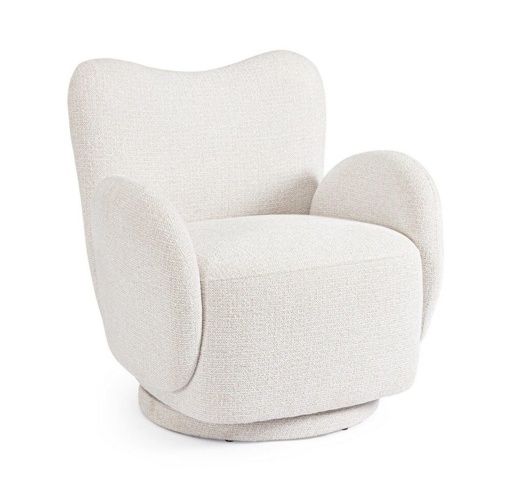 POLTRONA GIREVOLE HARPER BIANCO