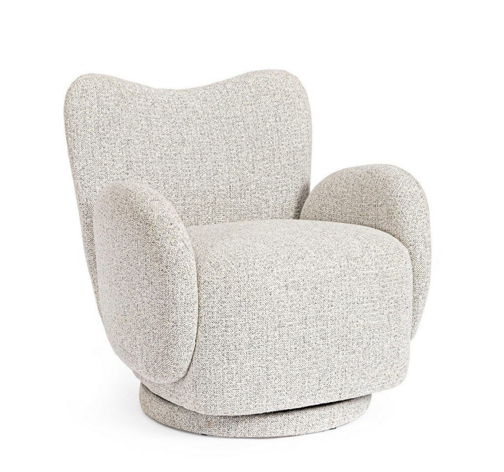 POLTRONA GIREVOLE HARPER GRIGIO CHIARO