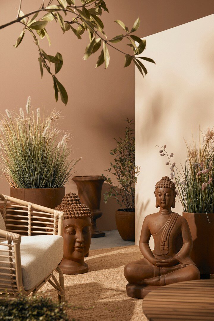 DECORAZIONE MEILI BUDDHA SEDUT RUSTY H75