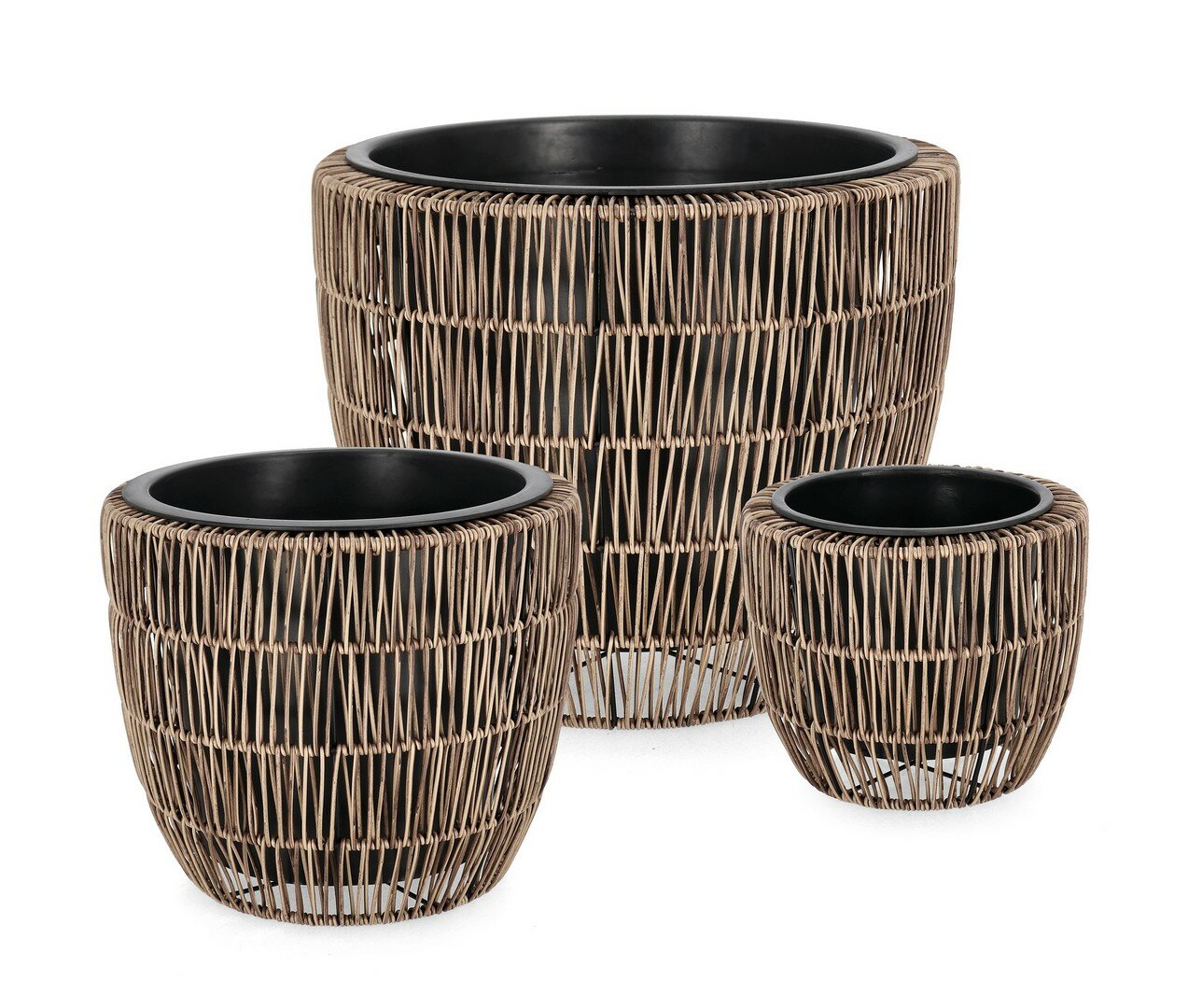 SET3 P.VASO AYUN C-VASO BOMBATO MARRONE