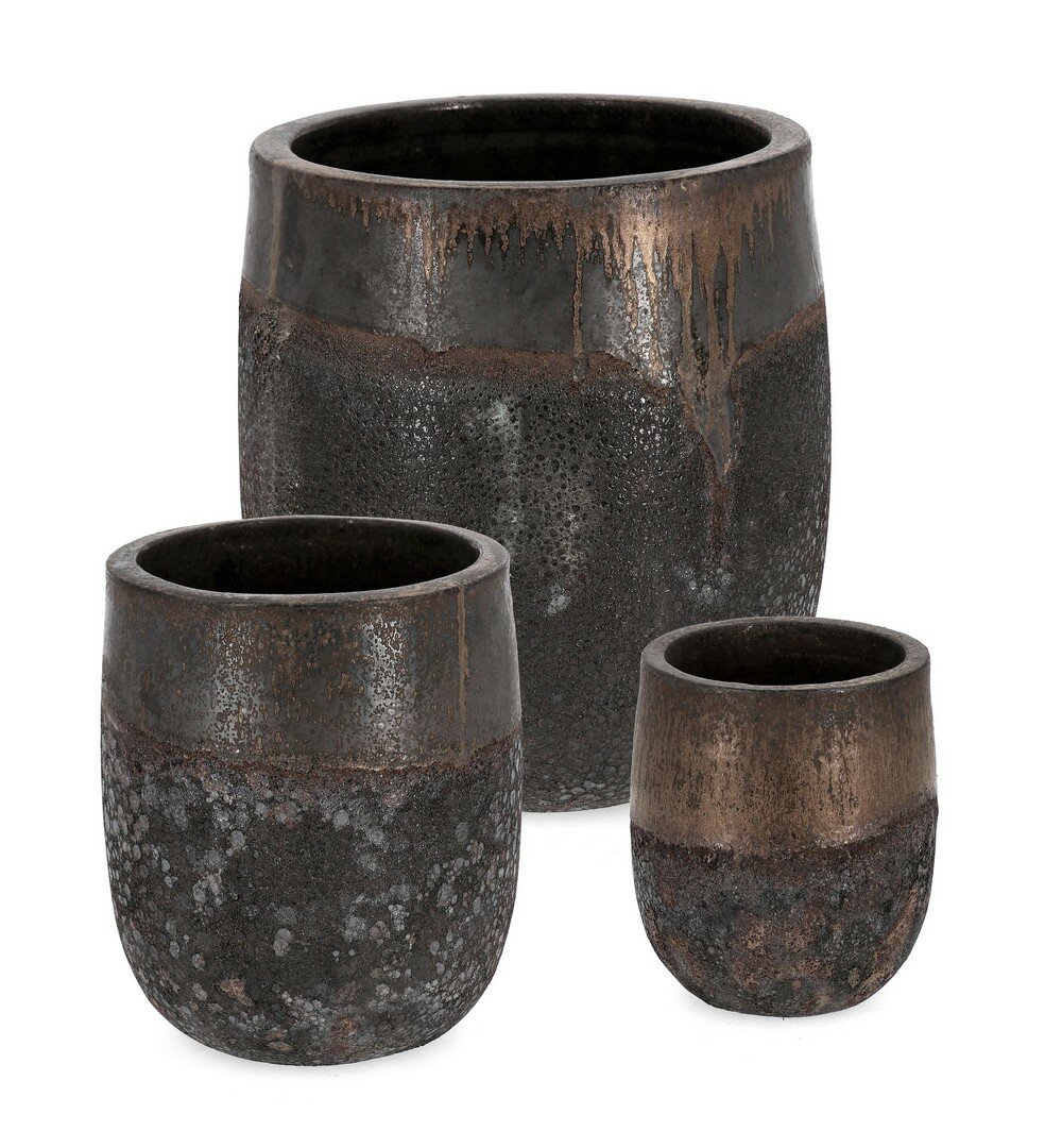 SET3 P.VASO DUYEN TONDO ALTO RUSTY