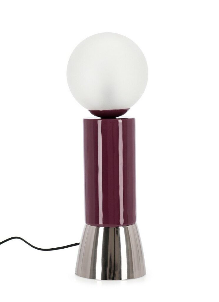 LAMPADA TAV. MALTON ROSSO ARGENTO H47