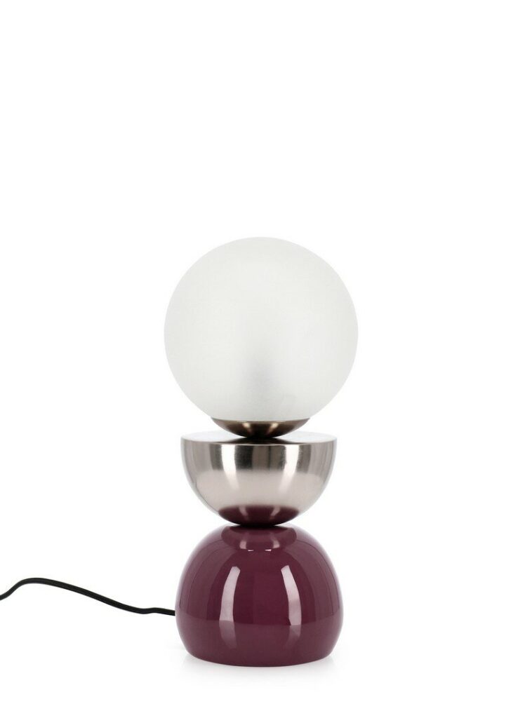 LAMPADA TAV. MALTON ARGENTO ROSSO H34