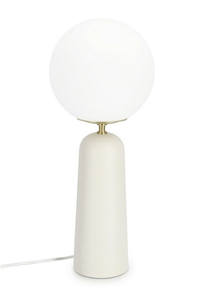 LAMPADA TAV. DELPHINE TONDO BIANCO H51